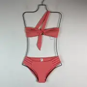 Seafolly NWT Peach Active Ring Front Bandeau Bikini Top SwimSuit Size 6