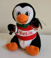 1999 COCA-COLA Beanie Bag Plush NWT Collectible CHRISTMAS Penguin Coke Bottle