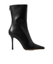 Jimmy Choo Agathe Zipped Pointed-Toe Boots 37,39.5,40,36.5 Black