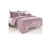 Alastairs Augusta Faux Mink Quilt / Comforter Set Blush Double