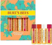 [Burt's Bees] 100% Natural Origin Moisturising Lip Balm Set, Just Picked - Pomegranate, Watermelon, Sweet Mandarin, and Coconut & Pear, 4 Tubes