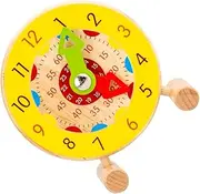 Toyvian 1pc Wooden Educational Teaching Clock Toy Learning Cognitive Tool for Boys and Girls Clock for Early Development Fun and Engaging Recognition Game