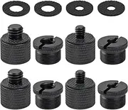 12 Pieces Mic Stand Adapter, Mic Thread Screw Adapter 5/8 Female to 3/8 Male and 3/8 Female to 5/8 Male, 5/8 Female to 1/4 Male and 1/4 Female to 5/8 Male with Rubber Pad for Microphone Stand