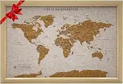 Splosh TVB03 Travel Board World Map, Small, Beige/White