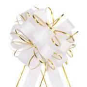 10pcs 6 Inch Large Pull Bow Gift Wrapping Bows Ribbon Organza White for Wedding
