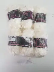 6 x 50g Moda Vera Flurry Feather Knitting Crochet Yarn Cream 100% POLYESTER #23