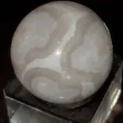 White Agate Sphere Ball Orb Marble 30.3mm 39g