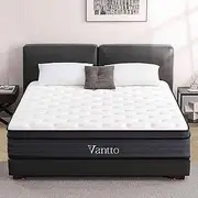 Vantto Queen Size Mattress, 12 Inch Hybrid Memory Foam Mattress in a Box with Pocket Springs for Motion Isolation Pressure Relief, CertiPUR-US, 100 Nights Trial