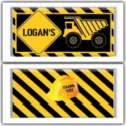 5 x Construction Theme Personalised Chocolate Wrapper 4x6 To Fit Aldi Chocolates