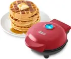 Mini Waffle Maker, Nonstick Waffle Iron with Quick Heat-Up, 4” Waffle Mold, Red