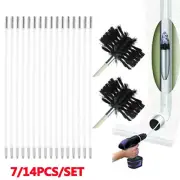 Chimney Sweeping Cleaner Brush Flue Cleaning Fireplace W/Rods Tool Kit Home