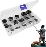 160pcs Fishing Rod Guide Repair Kit, 11 Sizes Ceramic Rings, Pole Eyelet Replacement, Easy to Use, Ceramic Inserts, Comprehensive Kit Simplifies Rod Maintenance