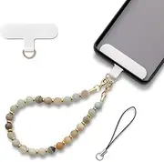 AOKSUNOVA Phone Charm Beaded Phone Chain Phone Wrist Strap Phone Wristlet Green Phone Strap Wrist