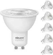 DiCUNO GU10 LED Bulbs Cool White 6000K, 4.5W 380LM Energy Saving GU10 LED Light Bulbs, 40W Halogen Spotlight Equivalent, Non-dimmable for Home Lighting Decor, 38° Beam Angle, 6 Pcs