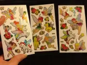 STICKER LOT UNICORN HORSE PEGASUS SHINY STICKERS 3 STRIPS