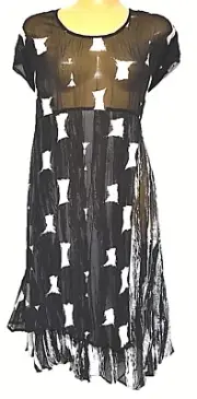 TS TAKING SHAPE PETITE plus size S - M / 18 Hot Spot Dress sheer NWT rrp$130!