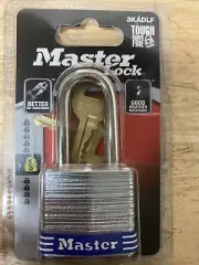 Master Lock 1-9/16in (40mm) Wide Laminated Steel Pin Tumbler Padlock 3KADLF NEW