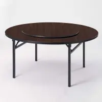 在飛比找蝦皮商城優惠-【SA884-1】輕便型胡桃色4尺圓折合桌(附2.5尺轉盤、