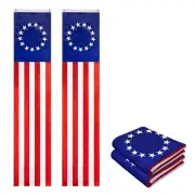 2Pack: Betsy Ross Pull Down Bunting Flag 1.67x8 Ft Embroidered Polyester