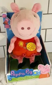 Peppa Pig Plush W/Sound/Shakes Great Day for Giggles Peppa 9" Baby/ Toddler NIB