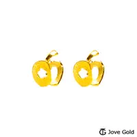 在飛比找PChome24h購物優惠-Jove gold漾金飾 蘋果派黃金耳環