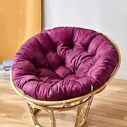 Papasan Chair Cushion, Round Papasan Chair Cushion for Papasan Chair, Hanging Chair Cushion Thick Outdoor Rocking Chair Cushion Rattan Hanging Basket Cushion(Only Cushion)(Wine Red,130x130CM)