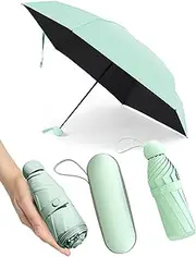 [Aymorder] Travel mini umbrella, Small Compact UV Umbrella with Protective Case, Lightweight Tiny Pocket Umbrella for Purse, Sun & Rain Umbrellas Mini Travel Windproof Umbrella with 95% UV Protection