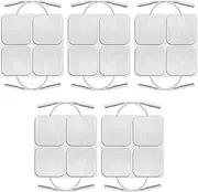 Tiardey Pack of 20 Tens Pads Replacement Reusable Square Tens Electrode Pads 5 x 5 cm Self Adhesive Pads Fits Virtually All Tens Electrotherapy Devices