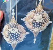 Holiday Industries INDENTED SPARKLER Gold Sequin Bead Christmas Ornament Kit NOS