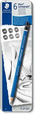 Lumograph Graphite Drawing and Sketching Pencils 100G6, Set of 6