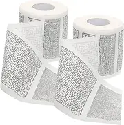 2Rolls Printed Toilet Paper Fun Bathroom Tissue for Creative Use Soft Absorbent Household Roll Paper for Home Decor Practical Wiping Needs