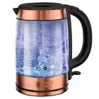 Russell Hobbs Electric RHK172 Copper Cordless Brooklyn 1.7L Glass Water Kettle