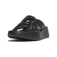 在飛比找新光三越 skm online優惠-【fitflop】F-MODE 皮革交織扭紋厚底涼鞋-黑色