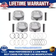4X Oversize +0.50MM Piston & Rings For 12-17 Hyundai Accent Veloster Kia Rio 1.6