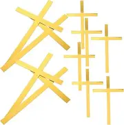 Gadpiparty Wedding Decorations 10pcs Cross Cake Toppers Acrylic Crossing Cake Decorations Baptism Cupcake Picks Golden Dessert Inserts for Baby Shower Party Christian Decoration Wedding Decor