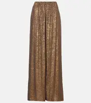 [Norma Kamali] Norma Kamali Boyfriend Elephant sequined palazzo pants AU 14 gold