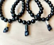 Black Onyx Azabache Bracelet, Español Mano Negra Charm, Mal De Ojo Proteccion
