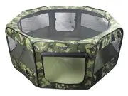 55" Portable Puppy Pet Dog Soft Tent Playpen Folding Crate Pen New - Camoflauge