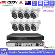 Hikvision 8CH CCTV IP Security Camera System PoE Outdoor 6MP ColorVu Mic IPC lot