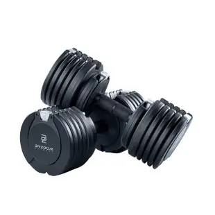 【BYZOOM FITNESS】Pure Series27.5LB/12.4KG調整啞鈴-白/黑 雙支(BZ-QCD-W/B-27.5LB)