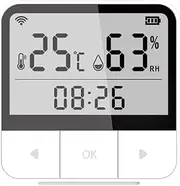 YaSao Tuya WiFi Intelligent Temperature Humidity Sensors Time Date Week Display Intelligent Home Office Bedroom Kitchen Living Room Hotel Temperature Humidity Sensors Large Display Intelligent Linkage