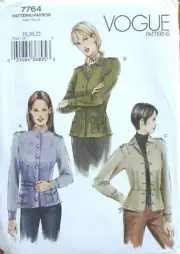 Vogue 7764 uncut jacket pattern plus sizes 18-20-22 peplum military style button