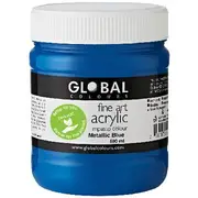 Global Colours Acrylic Paint Zero VOC 500mL Metallic Blue