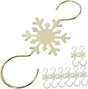 SWOOMEY 10pcs Metal Christmas Ornament Hooks for Stockings Hanging Hooks for Xmas Decorations No Damage Garlands Lights Wreaths More