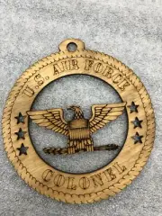 Air Force Officer Rank Insignia COLONEL wooden ornament