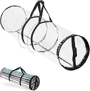 SAHENITEANA Clear Gift Wrap Organizers, Wrapping Paper Storage Bag, Gift Wrap Organizer, Clear Totes with Handles, Fits Up to 20 Standard Rolls(Black)