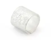 Tube Flower Adjustable Ring Shiny Silver plated brass 8.5US size 2752