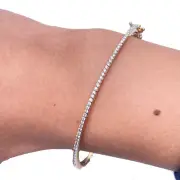 18ct Yellow Gold Natural Diamond High-Polished Fancy Bangle 0.52ct