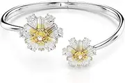 [Swarovski] Idyllia Bangle Bracelet, Flower, Yellow and White Crystals in a Rhodium Plated Setting