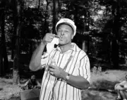 Archie Moore Blowing Bubbles At This Training Camp 1950S Old Boxing Photo